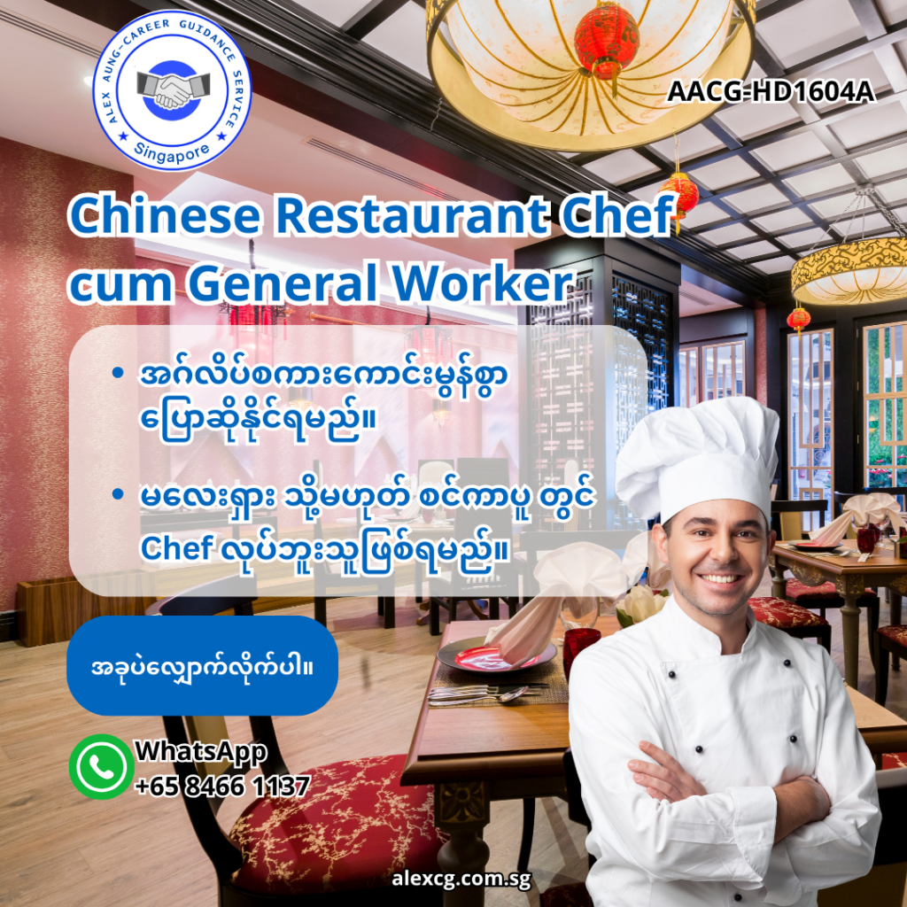 Chinese Restaurant Chef cum General Worker