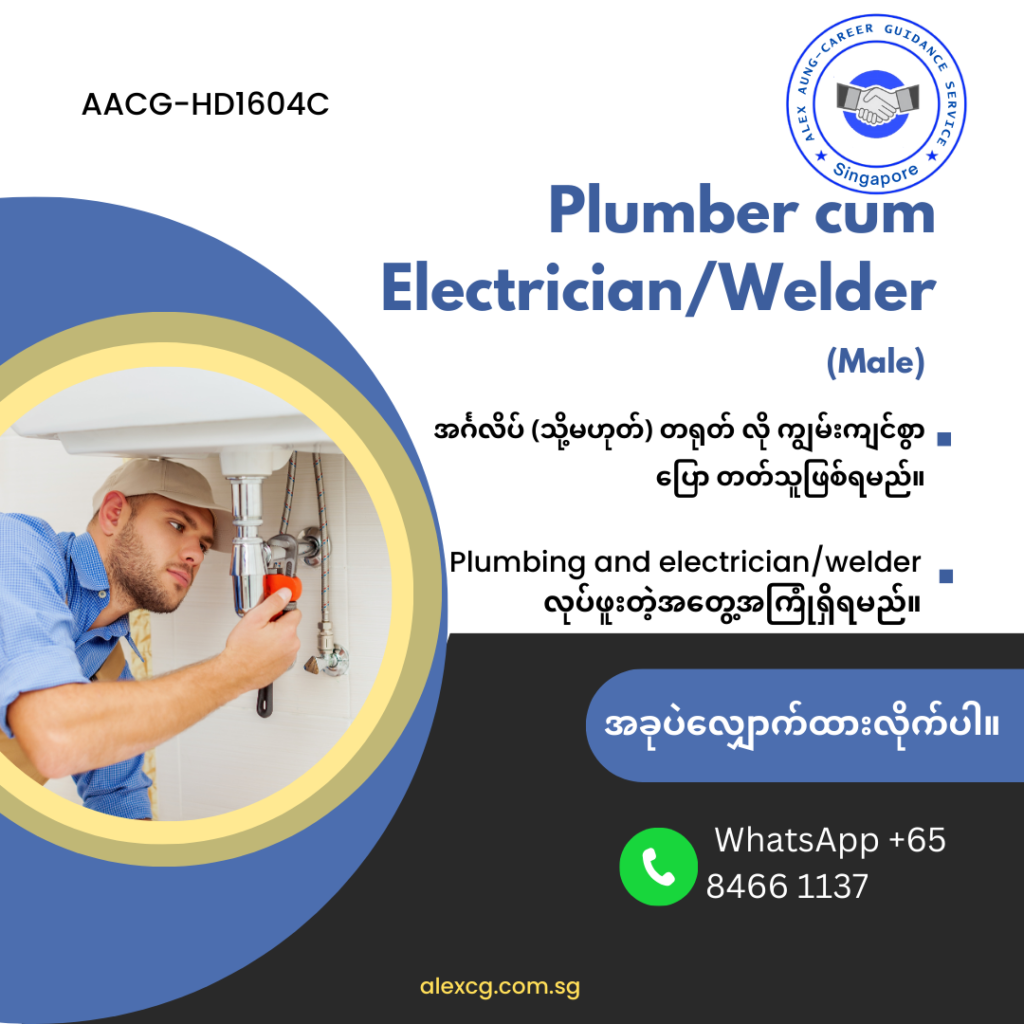 Plumber cum Electrician/Welder