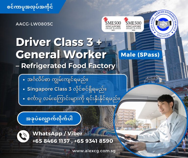 Driver Class 3 + General Worker (SPass)