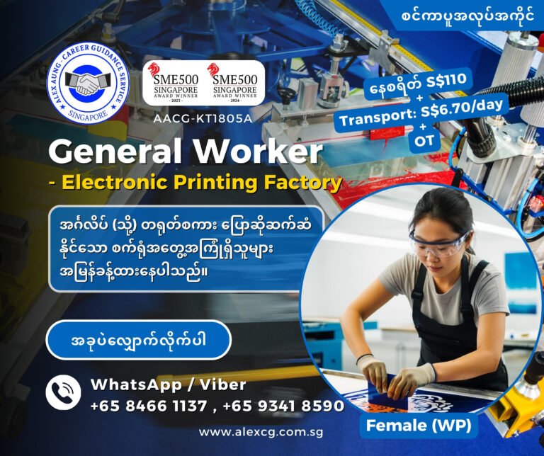 General Worker – Electronic Printing Factory (WP)