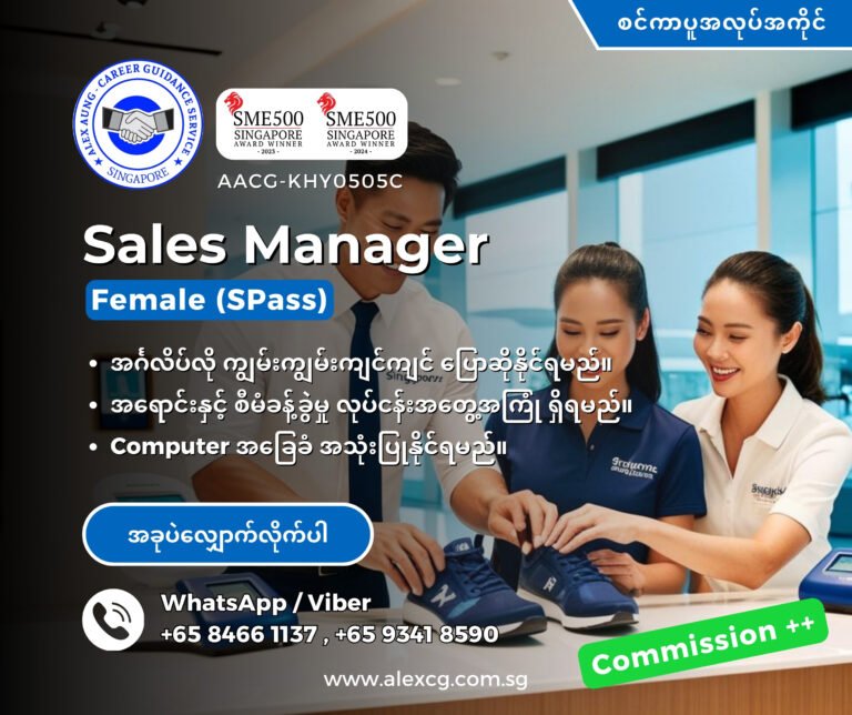 Sales Manager (SPass) (Female)