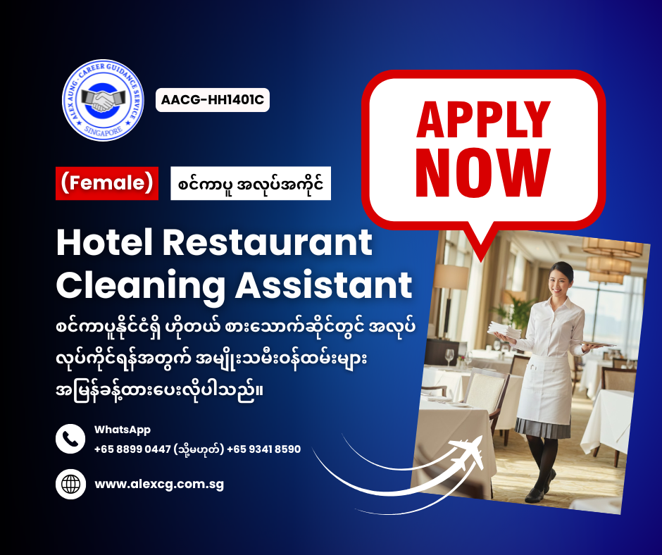 Hotel Restaurant Cleaning Assistant