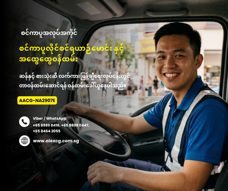စင်ကာပူလိုင်စင်ရယာဉ်မောင်း နှင့် အထွေထွေဝန်ထမ်း